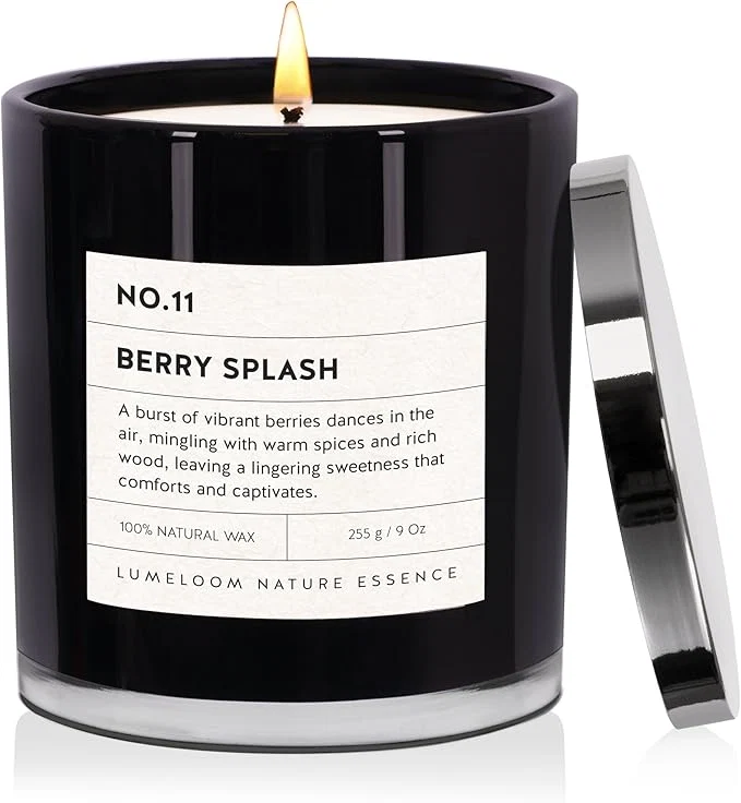 Practical LUMELOOM Berry Splash Luxury Scented Candles 9oz Soy Wax Candles Artisan