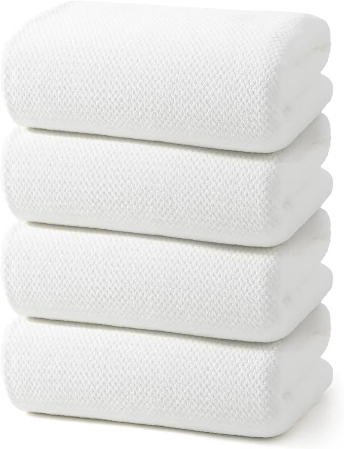 Advanced REDKISS 4 Pack Premium Bath Towels Plush Coral Fleece Towels Verified