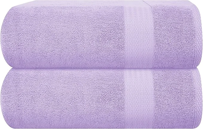 Unique GLAMBURG Premium Cotton Oversized 2 Pack Bath Sheet 35×70- Pure Cotton Classic