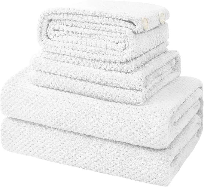 Pure Soft Bath Towel Set of 4 Extra Large Microfiber Towels 35×70 in Bath Towel Outstanding