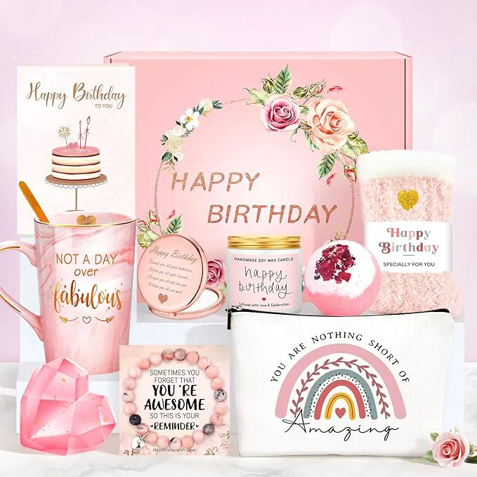 Solid Birthday Gifts for Women Happy Birthday Gift Baskets for Women Unique Not A Day Secure