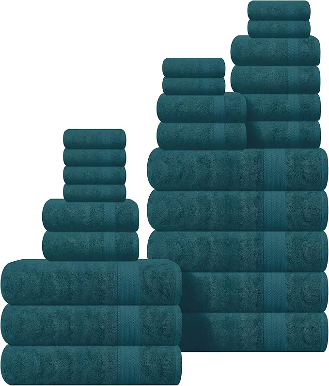 Stylish GLAMBURG Ultra Soft 24-Piece Towel Set Easy-to-Use