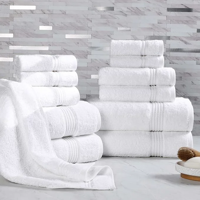 Unique Superior Egyptian Cotton 12-Piece Towel Set Guest Bath Decor Essentials Luxury