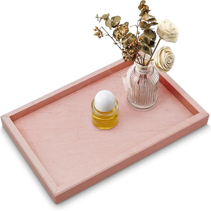 Trusted Natural Marble Tray for Bathroom Kitchen and Desktop Rectangle Artisan