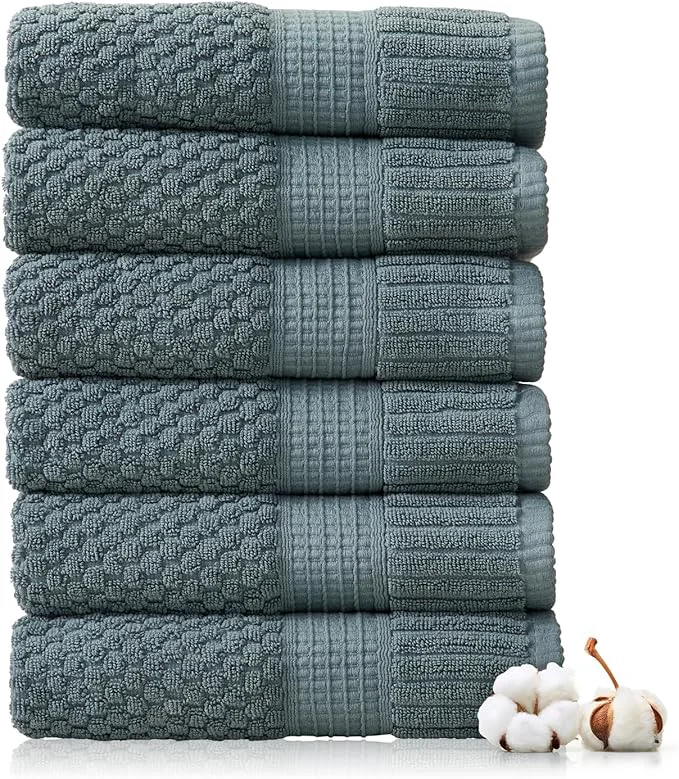 Fine NY Loft Cotton Hand Towel 6 Pack Hand Towel Set Super Soft Absorbent Sophisticated