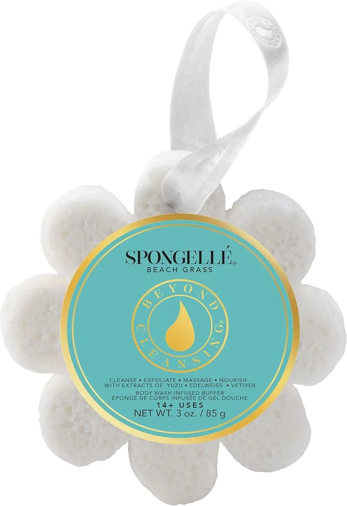 Detailed Spongellé Beach Grass Wild Flower Bath Sponge Built-in Body Wash Body Natural
