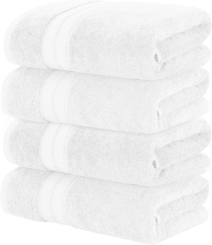 Breathable Modern Threads 4-Pack SpunLoft Bath Sheet White 35×66 Premium