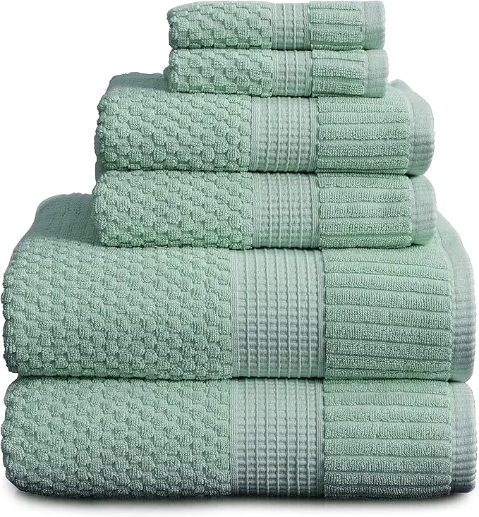 Long-Lasting NY Loft Cotton Towel Set 6 Piece Super Soft Absorbent Quick-Dry 2 Bath Traditional