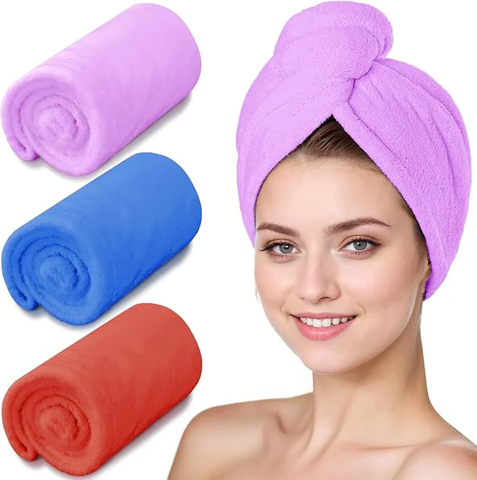 Luxury 3 Pack Microfiber Hair Towel Wrap Carefully Designed