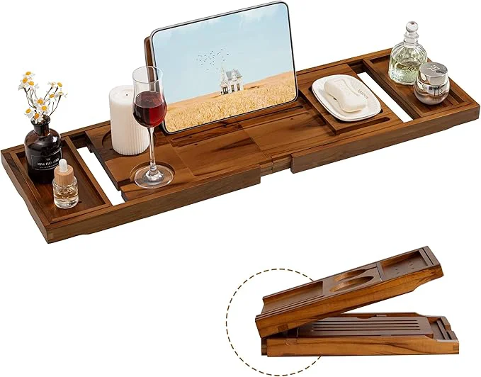 Proven Teak Bathtub Tray Luxury Bath Table Tray Reusable