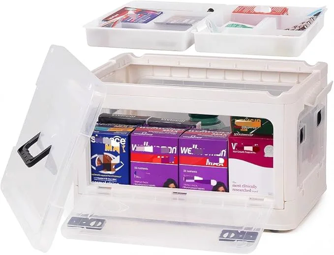 Convenient HEY FOLY 30qt Medicine Organizer Storage Box Flexible