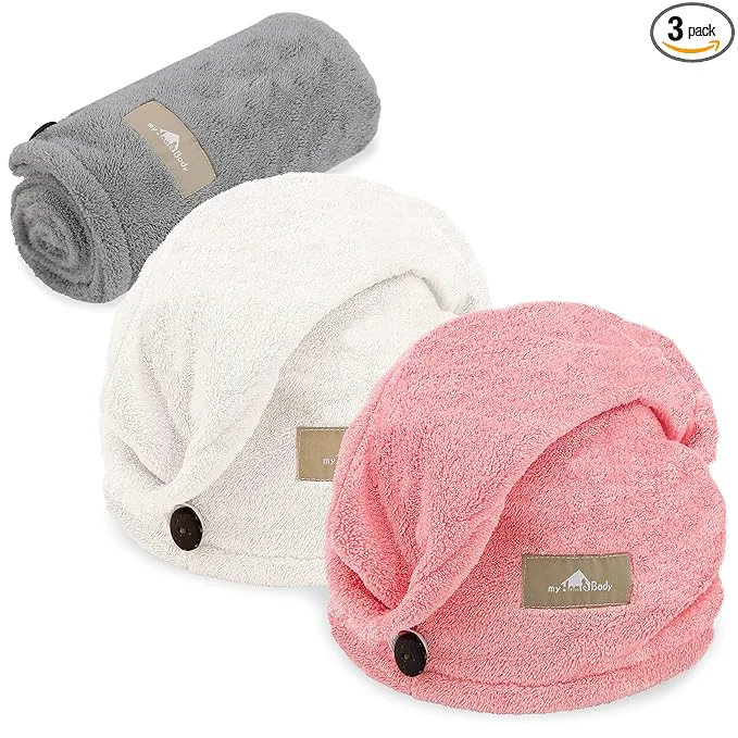 Dependable myHomeBody Hair Towel Wrap Luxury Quick Drying Turban Ultra Soft Absorbent Cap Traditional