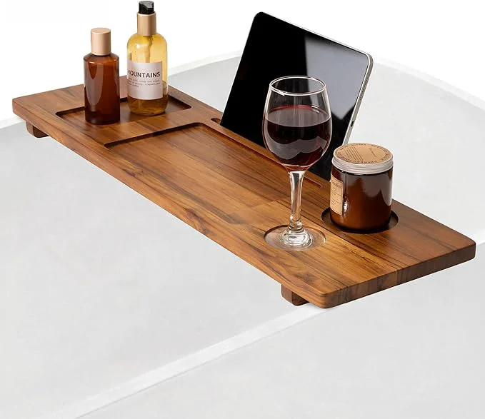Carefully Designed Teak Bathtub Tray Fine