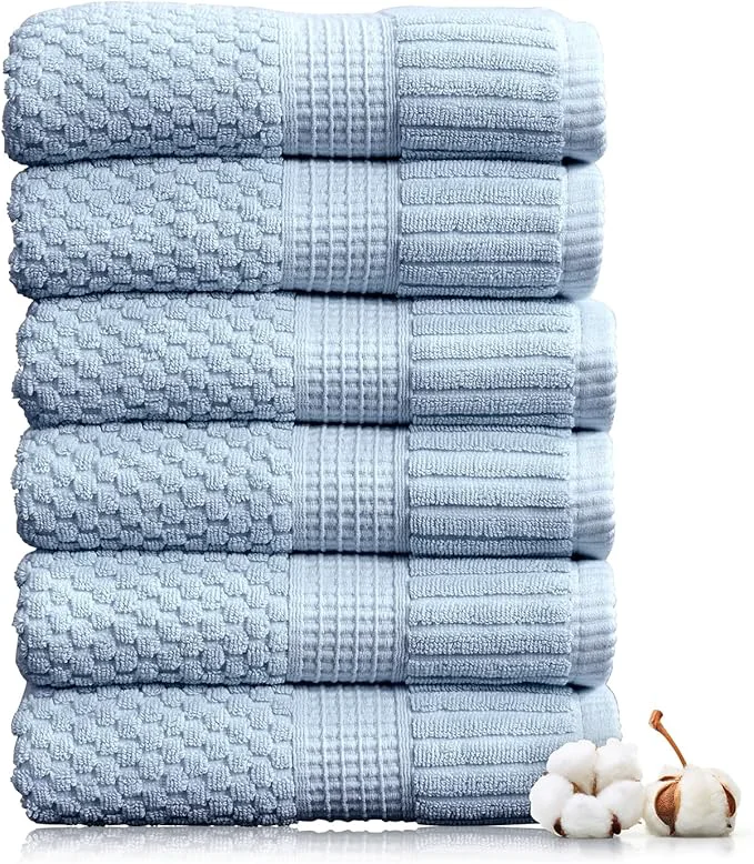 Optimized NY Loft Cotton Hand Towel 6 Pack Super Soft Absorbent Quick-Dry Hand