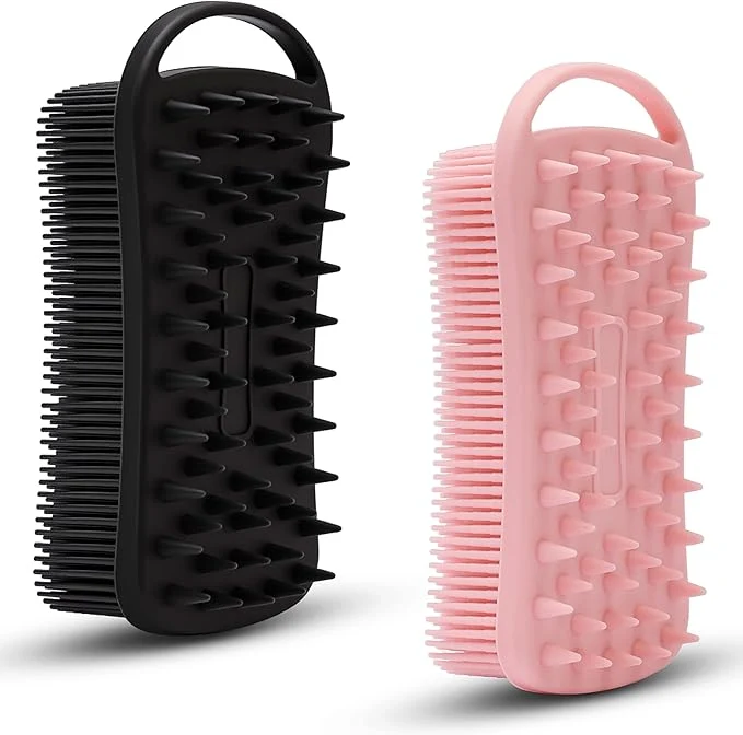 Recyclable 2 PC Silicone Body Scrubber 2 in 1 Exfoliating Shower Bath Scrubber Soft Organic