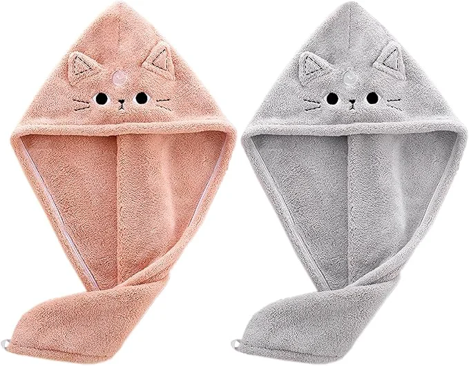 Traditional 2Pack Microfiber Hair Towel Wrap Modern