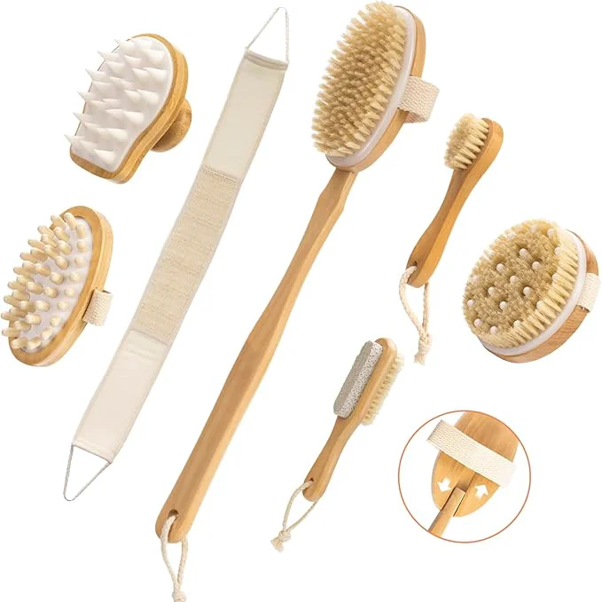 Relaxed 9 Packs Dry Brushing Body Brush Set Powerful