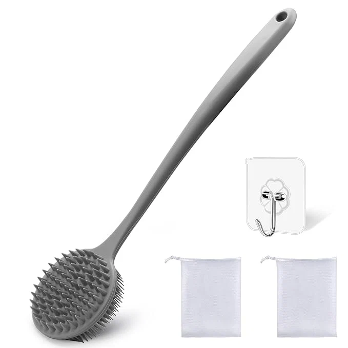 Expertly Made Silicone Body Scrubber for Shower Men Women – Dual-Sided Exfoliating Massage Reusable