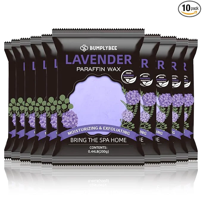 Smooth BUMPLYBEE Paraffin Wax for Hand and Feet 10 Pack Lavender Paraffin Wax Refills Elite
