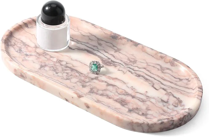 Sophisticated Koville Natural Marble Tray Catchall Reusable