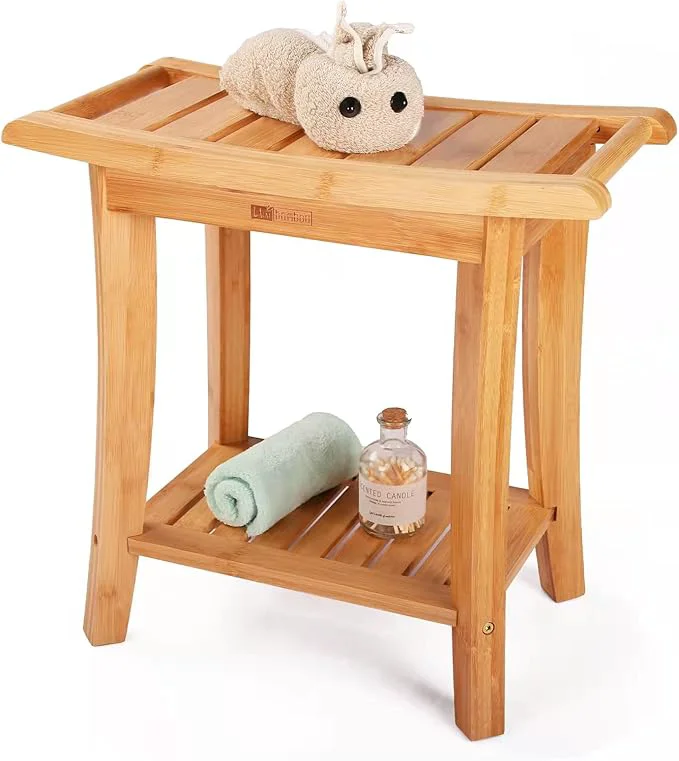 Next-Generation Unibambou Bamboo Shower Bench Breathable