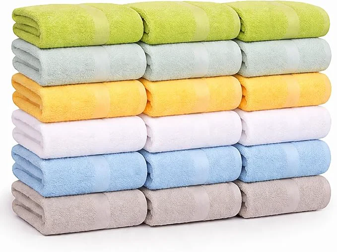 Contemporary Small and Lightweight Cotton Towels Assorted Pastel Mix 24 x 40 inches Towels Unique