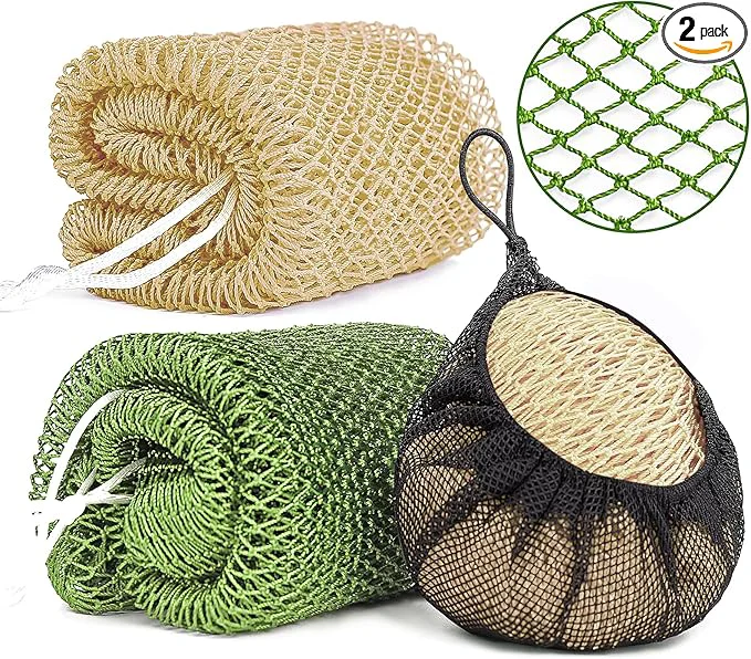 Long-Lasting 2 Pack African Net Sponge Exfoliating Body Scrubber Bath Sponge First-Class