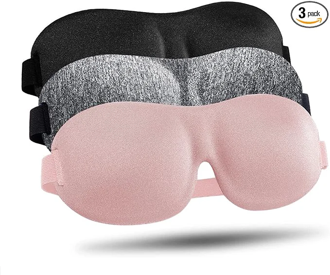Refined LKY DIGITAL Sleep Mask for Side Sleeper 3 Pack Night Blindfold for Men Women Elite