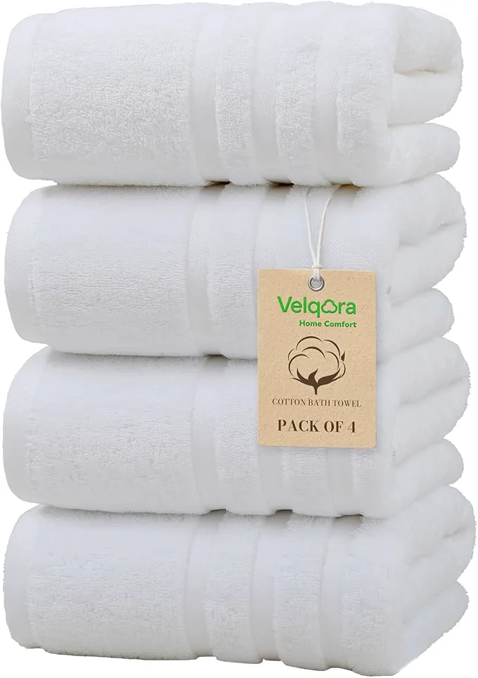 Innovative Bath Towels 4 Pack Large 30 x 60 Inches Cotton Towels Comfortable Top-Quality