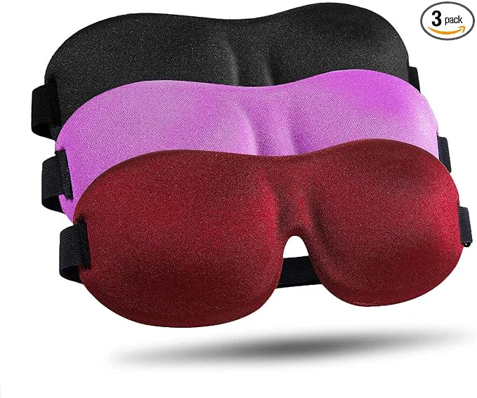 Lightweight LKY DIGITAL Sleep Mask for Side Sleeper 3 Pack Night Blindfold for Men Women Healthy
