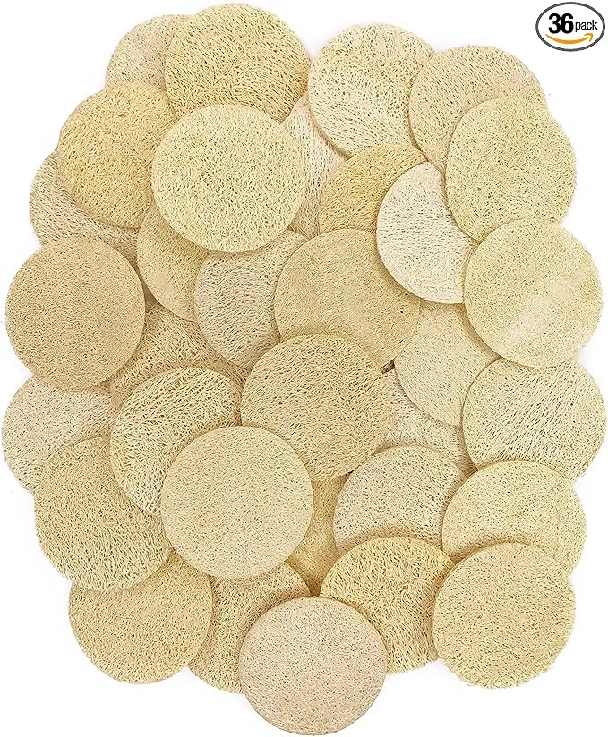 Superior 36 pcs Set Natural Exfoliating Face Pad Loofah Sponge Facial Brush Smart