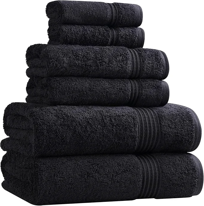 Minimalist Superior Egyptian Cotton 6-Piece Towel Set Bathroom Essentials Towels Secure
