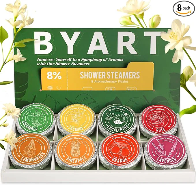 Long-Lasting Shower Steamers Aromatherapy 8 Natural Essential Oils Women Men Spa Steamer Effective