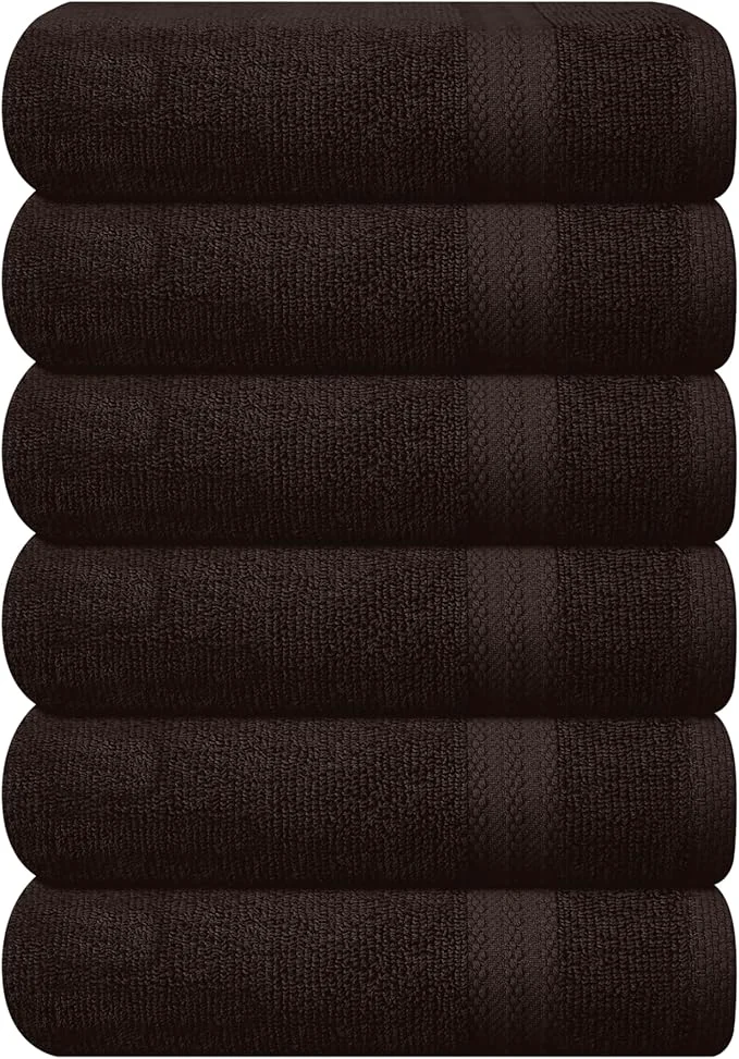 Efficient GLAMBURG Ultra Soft 6-Piece Hand Towel Set 16×28- Ringspun Cotton Easy-to-Use