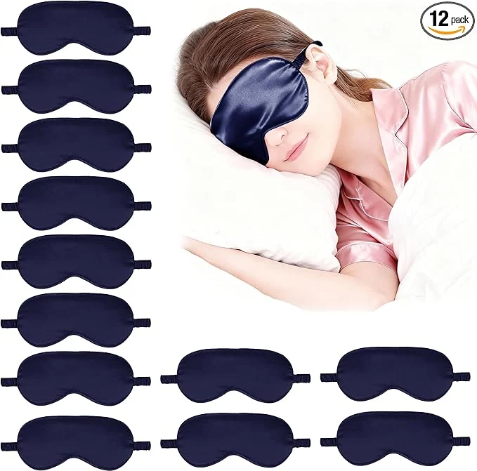 First-Class 12PACK Silky Sleep Masks Satin Eye Mask Silk Eyes Cover Fashionable
