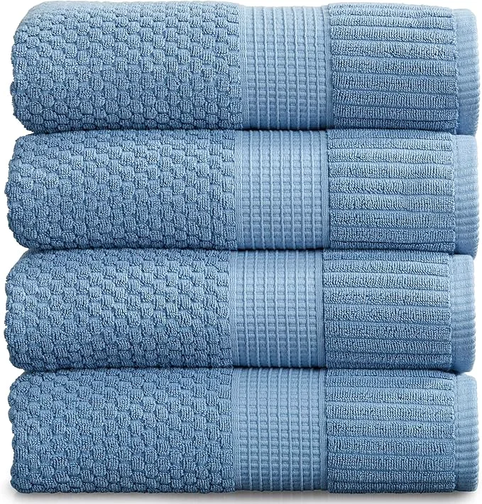 High-Performance NY Loft Cotton Bath Towel 4 Pack Super Soft Absorbent Quick-Dry Bath Secure