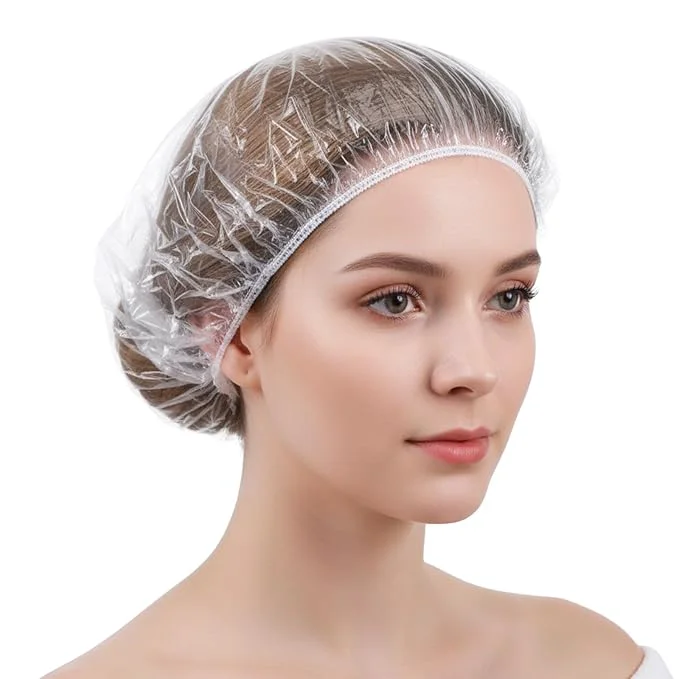 Effective Disposable Shower Caps Large Plastic Clear Hair Cap Thickened Enhanced
