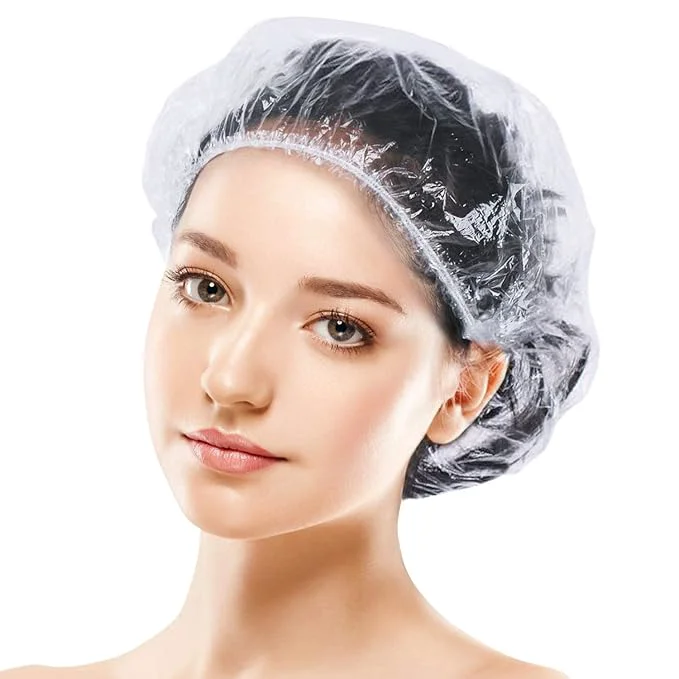 Pure 100pcs Shower Caps Disposable Thicker and Larger Waterproof Clear Hair Bath Modern