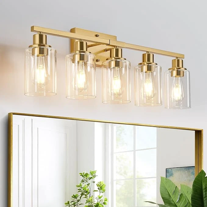 Convenient MOKATNG 5-Light Bathroom Light Fixtures Vanity Light Crafted
