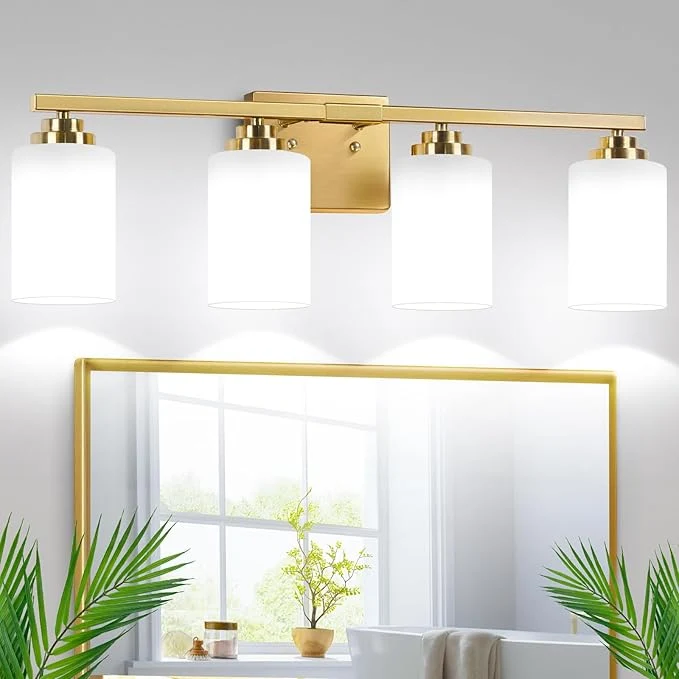Stylish 4-Light Bathroom Light Fixtures Classic Wall Light Fixture Fine