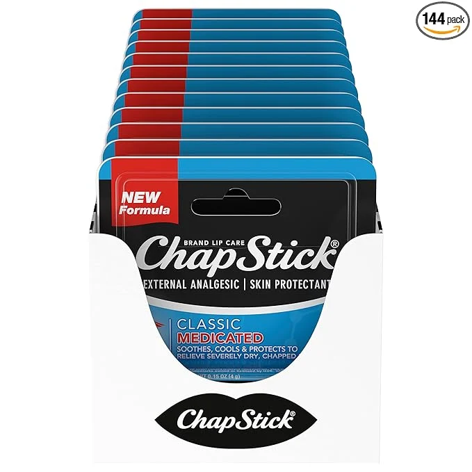 Genuine ChapStick Classic Medicated Lip Balm Tubes Chapped Lips Treatment and Skin World-Class