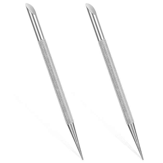 Optimized 2Pcs Nail Cleaning Cuticle Stick Stainless Steel Cuticle Pusher Remover Dead Premium