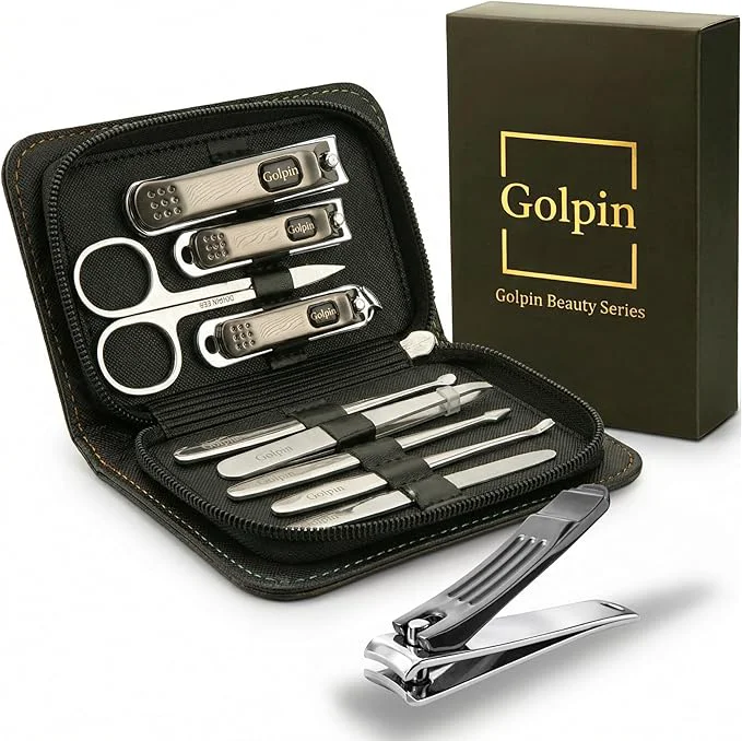 Exceptional 9 Pcs Manicure Set for Men Women – Stainless Steel Manicure Pedicure Kit Certified