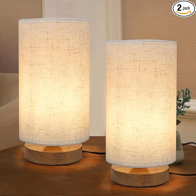 Durable Table Lamps for Bedrooms Set of 2 Minimalist Bedside Lamps Set Superior