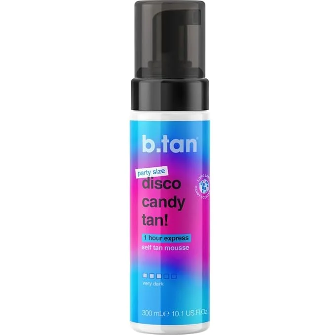 Genuine b.tan Large Candy Scented Self Tanner Mousse Party Size Disco Candy Tan Secure