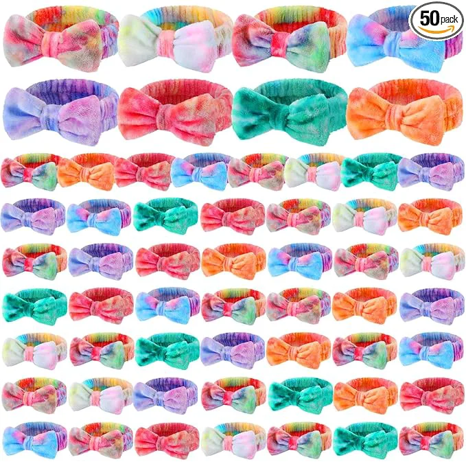 Eco-Friendly 50 Pcs Pink Spa Headband Bulk Spa Sleepover Party Supplies Premium Material