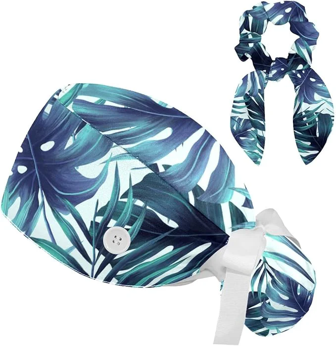 Comfortable Adjustable Brown Dachshund Dog Blue Surgical Scrub Cap Artisan