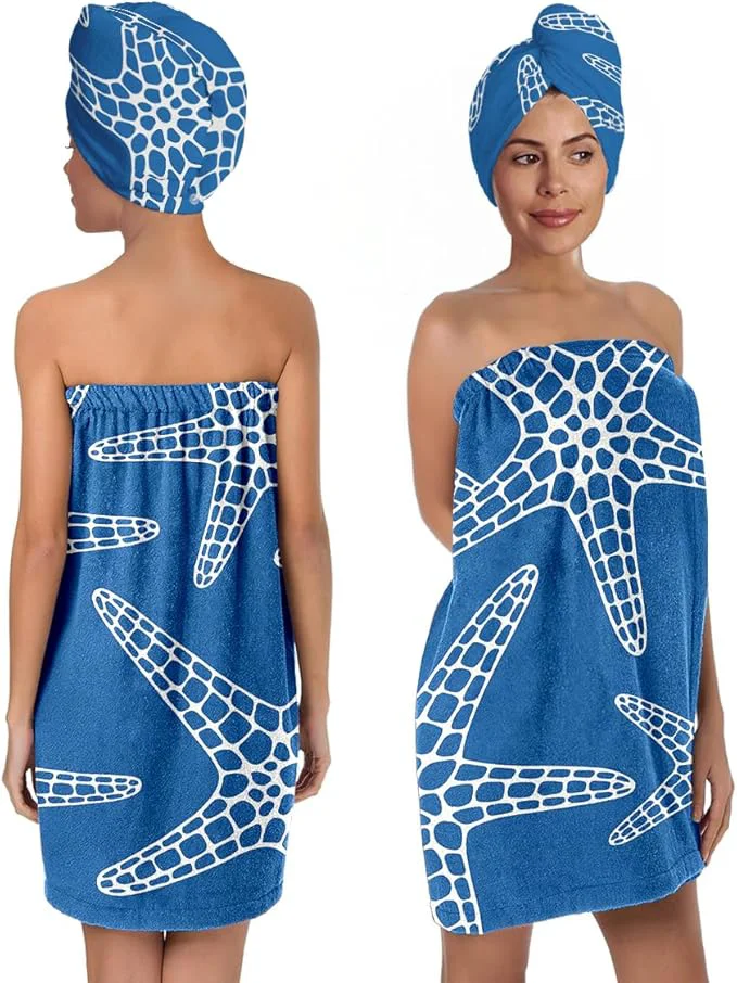 Classic Starfish Towel Wrap for Women Versatile