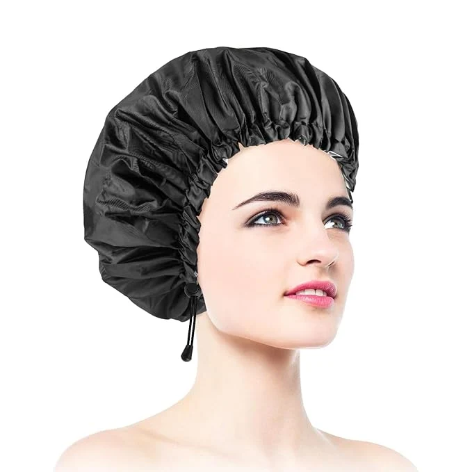 High-Performance 1 PCS Shower Cap Double Layer Adjustable Bathing Cap Trendy