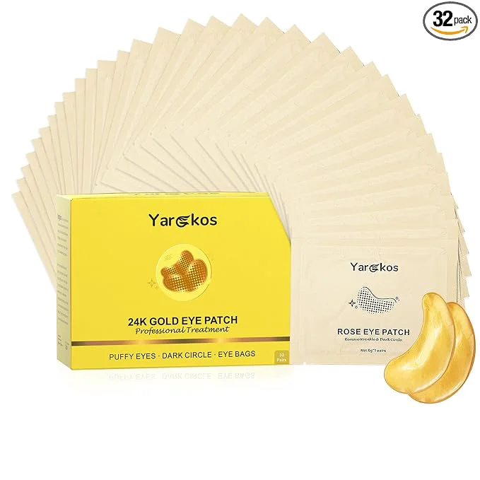 Environmentally Friendly 32 Pairs 24K Gold Under Eye Patches 32 Sets Anti Wrinkle Collagen Undereye Pad Superior